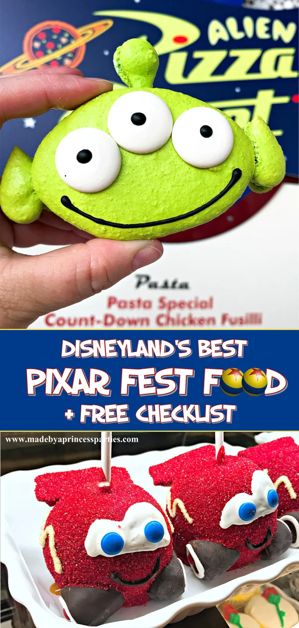 Disneylands Best Pixar Fest Food Checklist download and take with you #disneylandfood #disneyfood #pixarfestfood #madebyaprincess