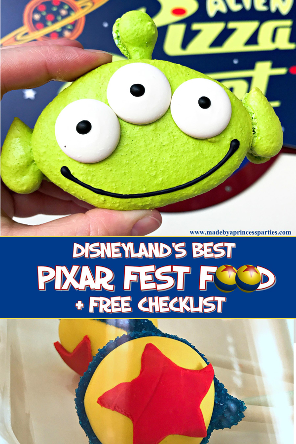 Disneylands Best Pixar Fest Food Checklist download and take with you #pixarfestfood #disneylandfood #disneyfood #madebyaprincess