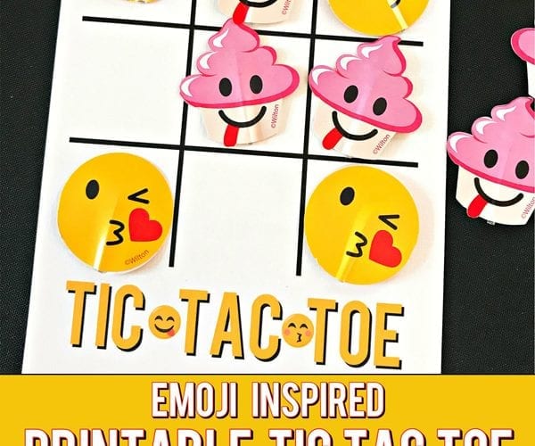 Emoji Tic Tac Toe Printable Game Board