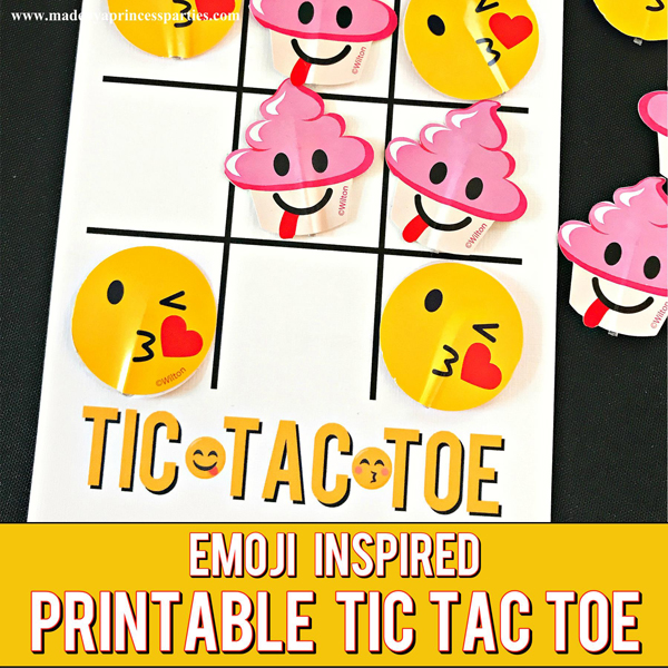 Emoji Tic Tac Toe Printable Board Game great activity for a party