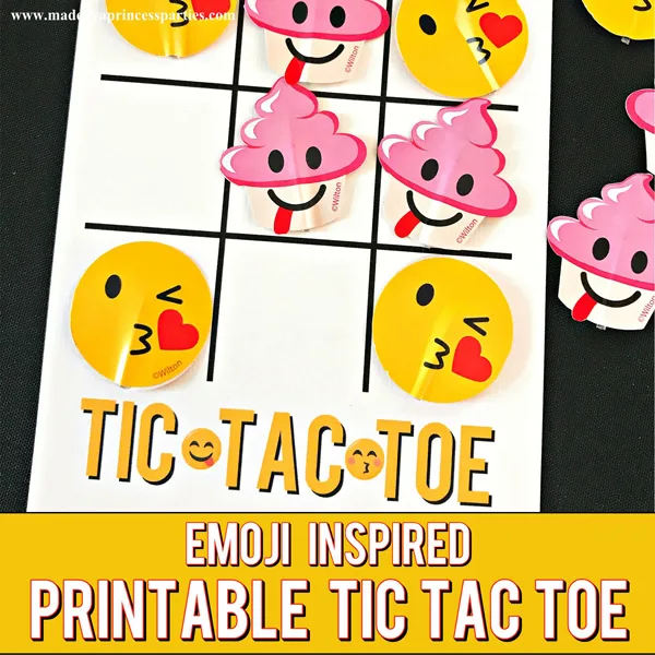 Emoji Tic Tac Toe Printable Board Game great activity for a party