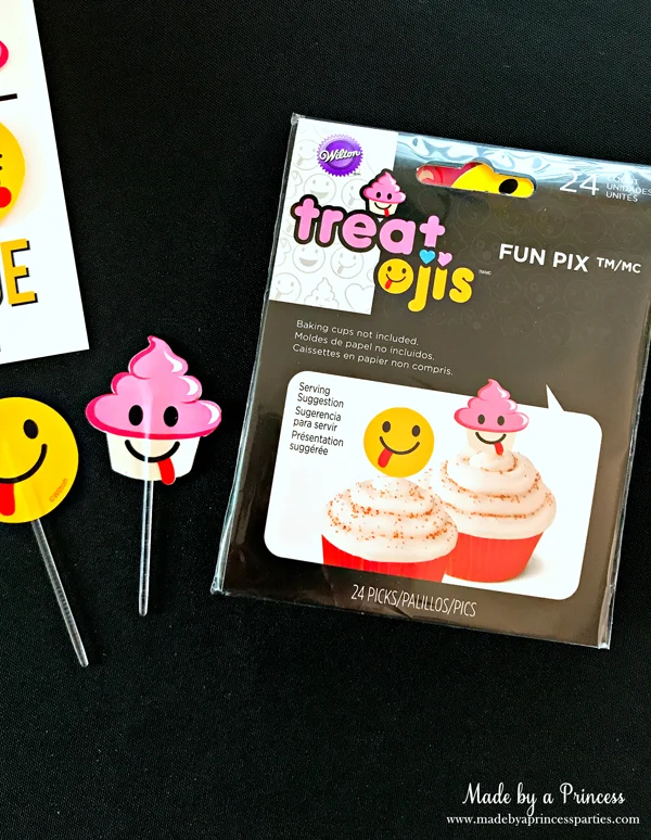Emoji Tic Tac Toe Printable Board Game using cupcake picks