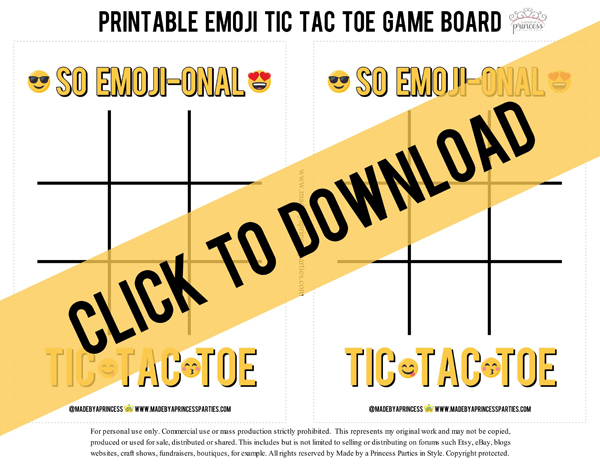 Emoji Tic Tac Toe Printable Activity Board - Produced via a Princess photo about Printable Tic Tac Toe Board known as Emoji Tic Tac Toe Printable Match Board - Manufactured through a Princess
