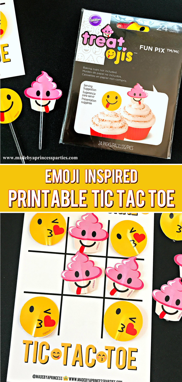 Emoji Tic Tac Toe Printable Board Game. Perfect game for a party #emojiparty #tictactoe #partygame @madebyaprincess