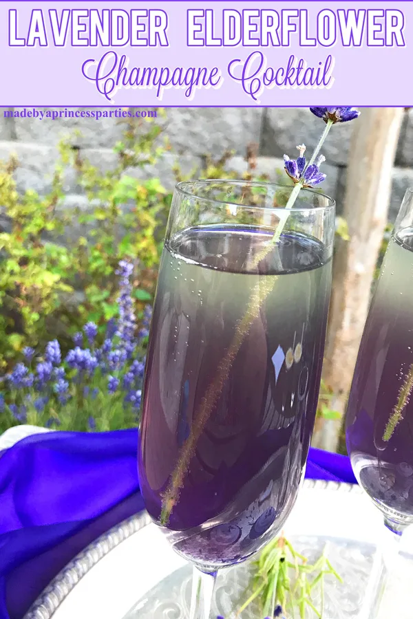 Lavender Elderflower Champagne Cocktail with a hint of lemon would make a lovely signature cocktail