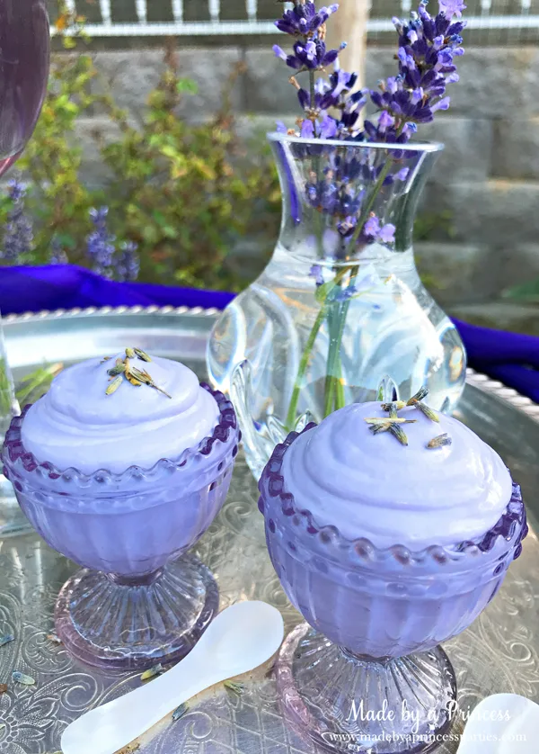 Lavender Mousse is the perfect treat to serve with Lavender Elderflower Champagne Cocktails