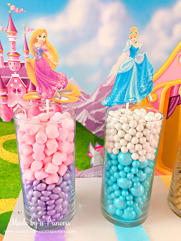 Disney Princess Party Ideas Tangled Rapunzel and Cinderella Candy