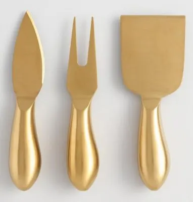 Golden Holiday Entertaining Essentials gold cheese set