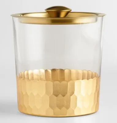 Golden Holiday Entertaining Essentials gold faceted ice bucket
