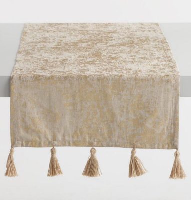 Golden Holiday Entertaining Essentials gold foil table runner