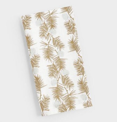 Golden Holiday Entertaining Essentials gold metallic pine needles napkins