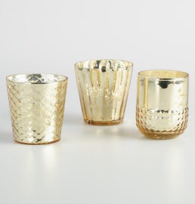 Golden Holiday Entertaining Essentials gold votives