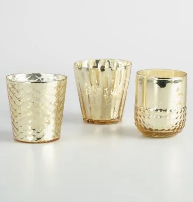 Golden Holiday Entertaining Essentials gold votives