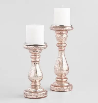 Golden Holiday Entertaining Essentials rose gold mercury candleholders