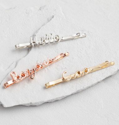 Golden Holiday Entertaining Essentials word hair pins