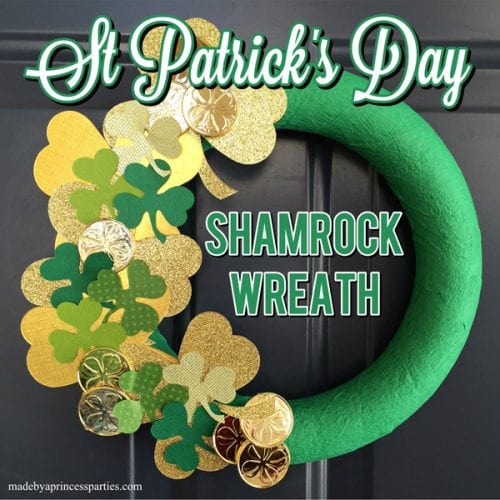 DIY Easy St Patricks Day Shamrock Wreath can be made in minutes using items from dollar store and Sizzix machine