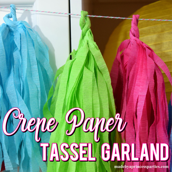 How to Make Tassel Garland using Crepe Paper Streamers in bright colors