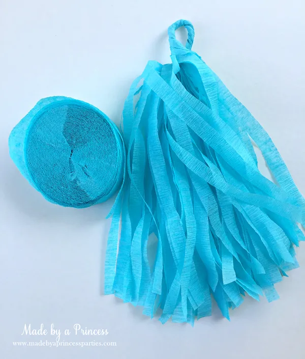 How to Make Tassel Garland with Crepe Paper start with any color crepe paper