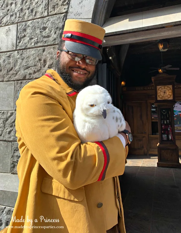 Make sure to pet the owl outside the train station in Harry Potter World