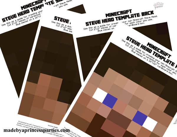 Minecraft Steve Head Template. 