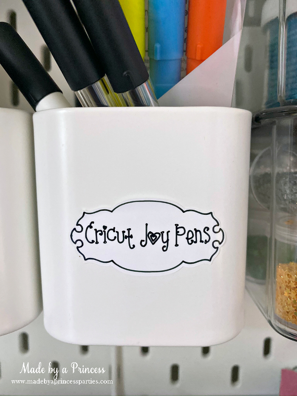 Make pretty labels for your office using Cricut Joy Writable Vinyl